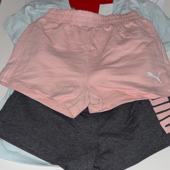 Puma Kids' girls White Tee with short Pastel Accents 4 pieces set size 7/8 - Picture 3 of 5